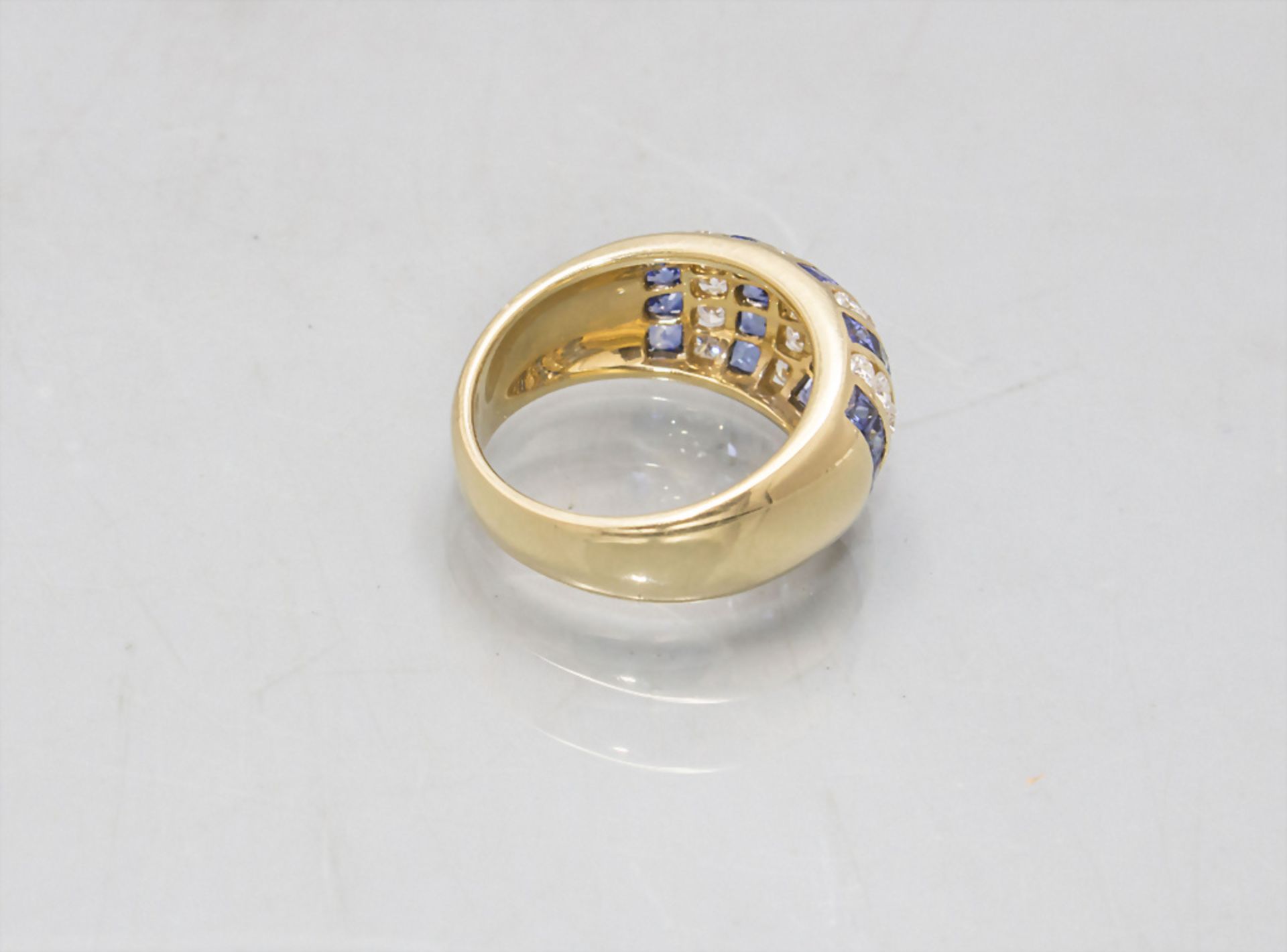 Damenring mit Diamanten und Saphiren / A ladies 18 ct gold ring with diamonds and sapphires - Image 3 of 3