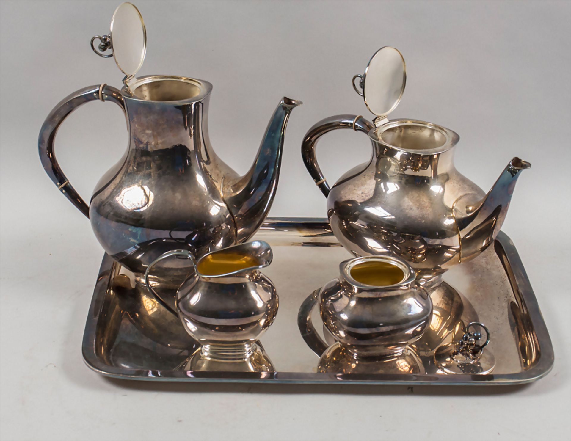 Kaffee- und Teekern / A silver coffee and tea set, Otto Wolter, Schwäbisch Gmünd, 20. Jh. - Bild 2 aus 8