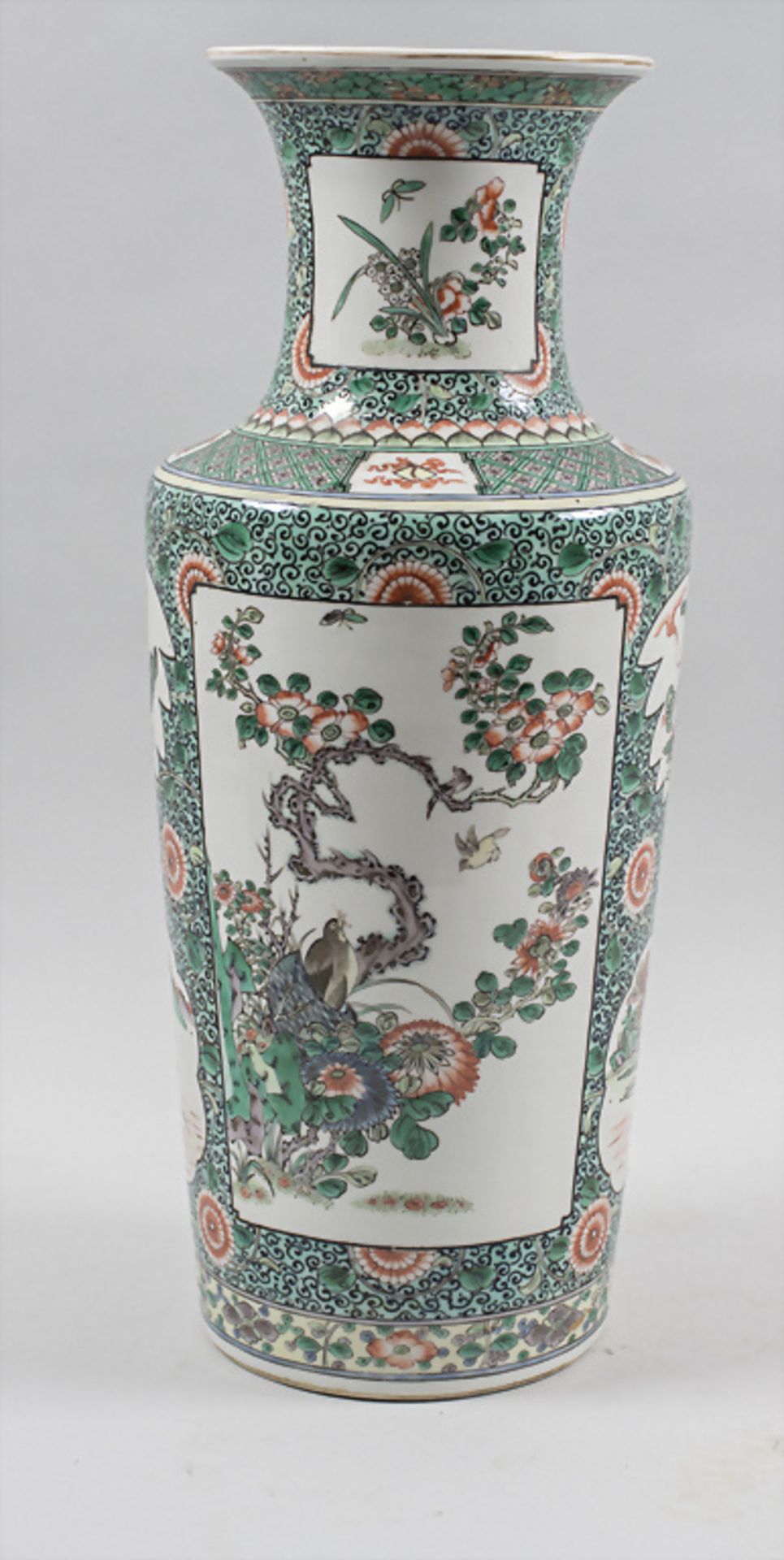 Rouleau-Vase, China, Qing Dynastie (1644-1911), gemarkt Kangxi (1662-1722)