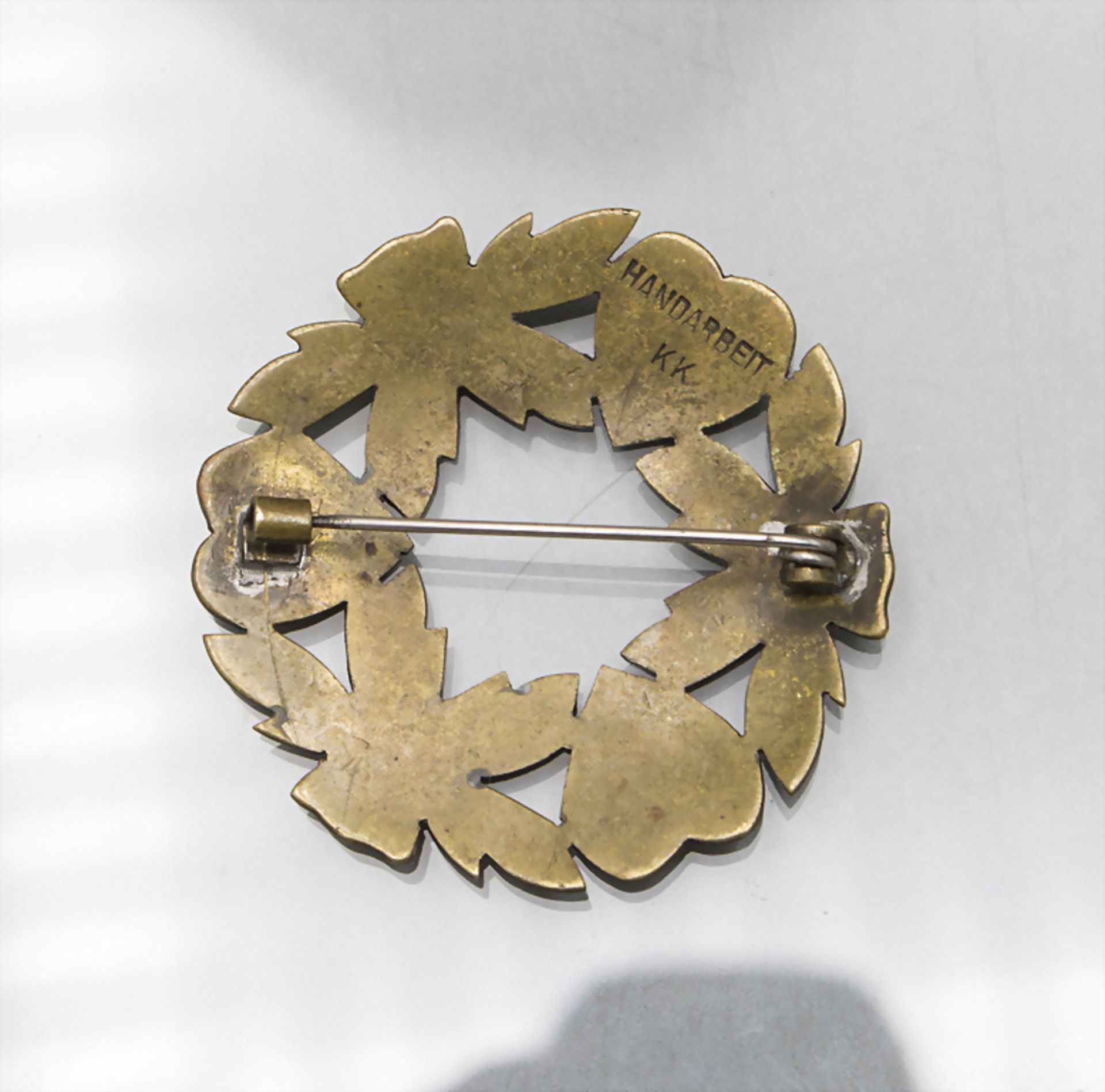 Jugendstil Brosche mit Blüten / An Art Nouveau brooch with blossoms, deutsch, um 1900 - Bild 2 aus 2