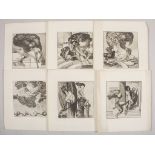 Franz VON BAYROS (1866-1924), Konvolut 6 erotische Grafiken / A collection of six erotic ...