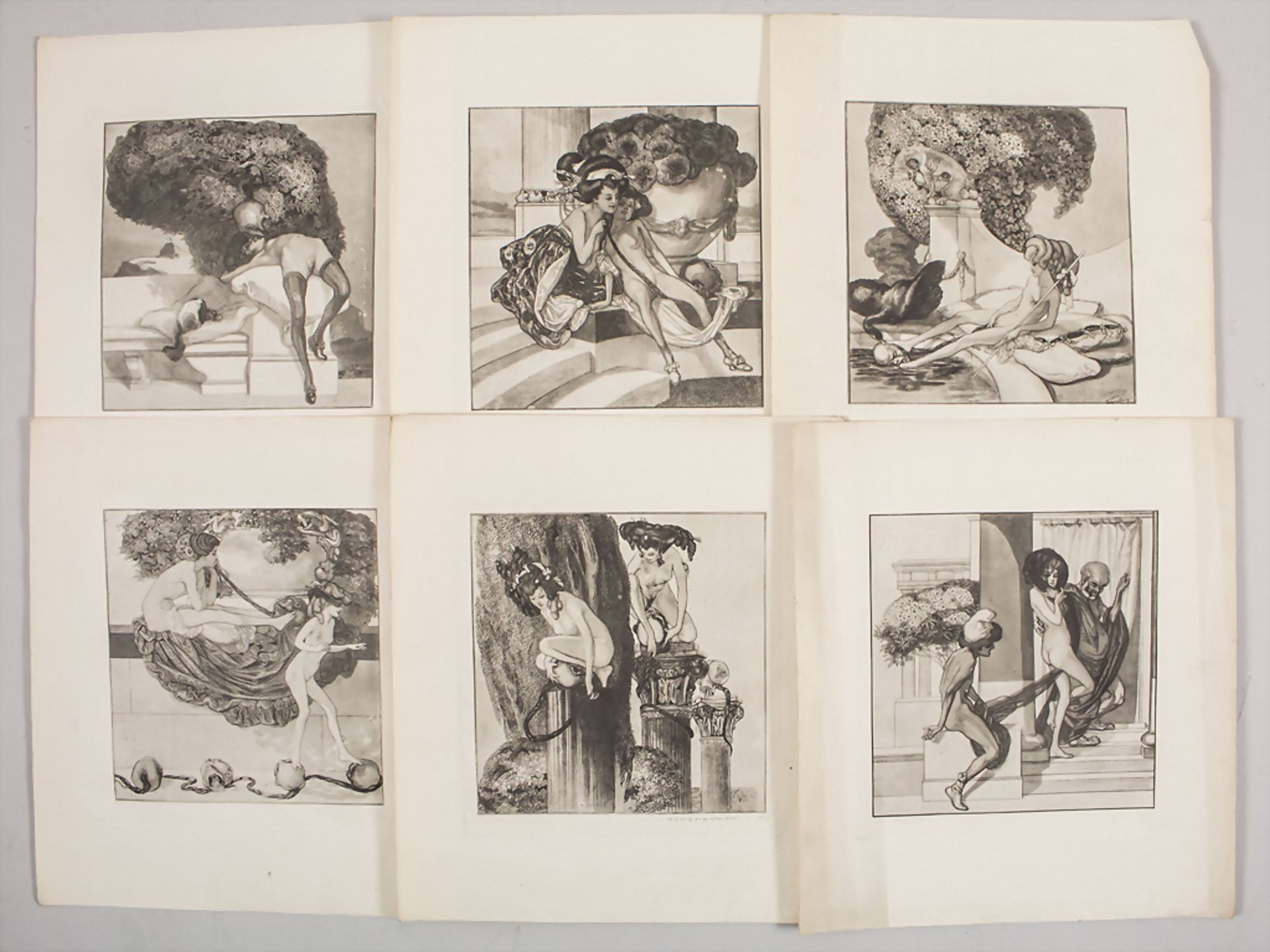 Franz VON BAYROS (1866-1924), Konvolut 6 erotische Grafiken / A collection of six erotic ...