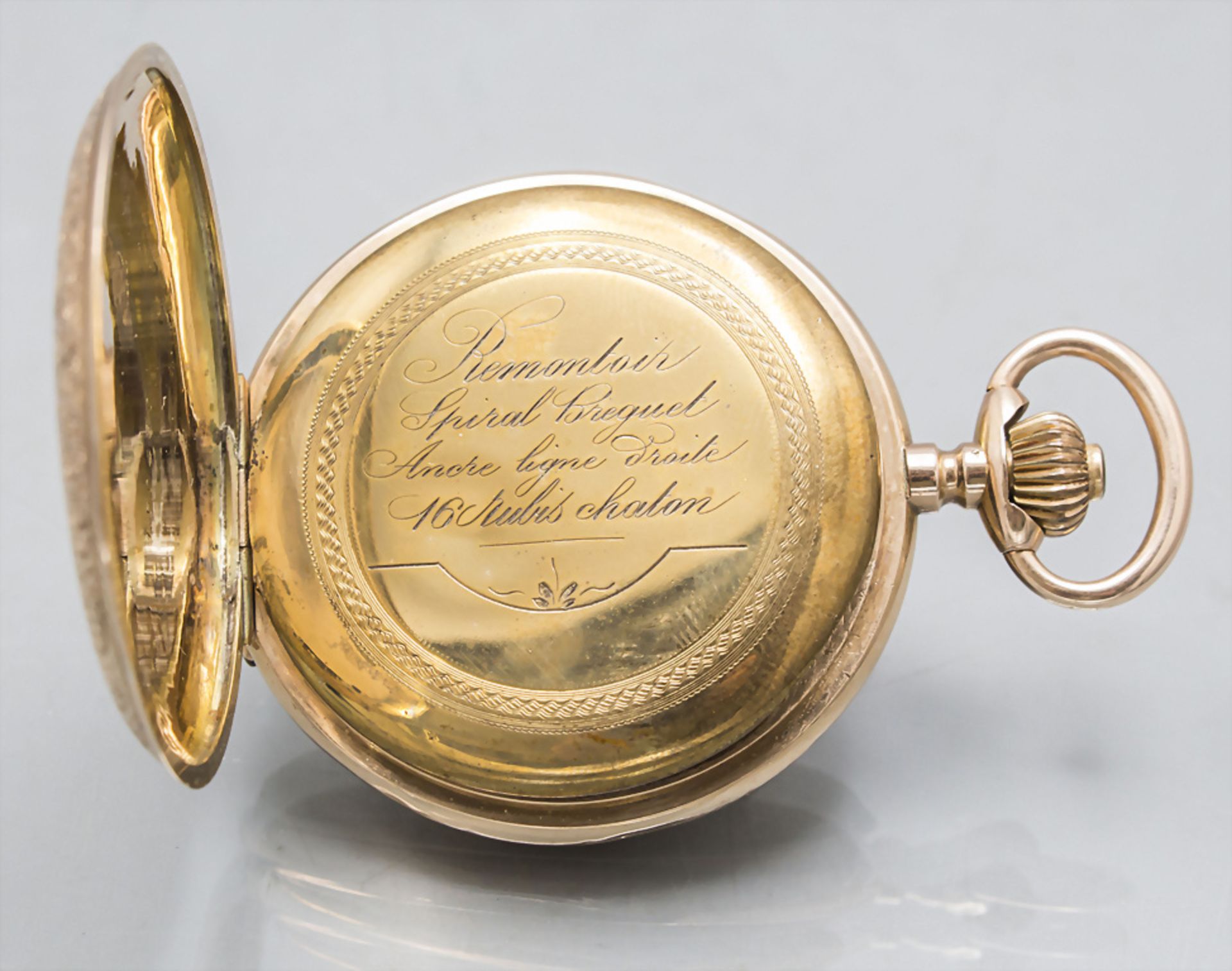 Savonette / Taschenuhr / A 14 ct gold pocket watch, Monopol Dürrstein, Dresden / Swiss, um 1910 - Image 3 of 7