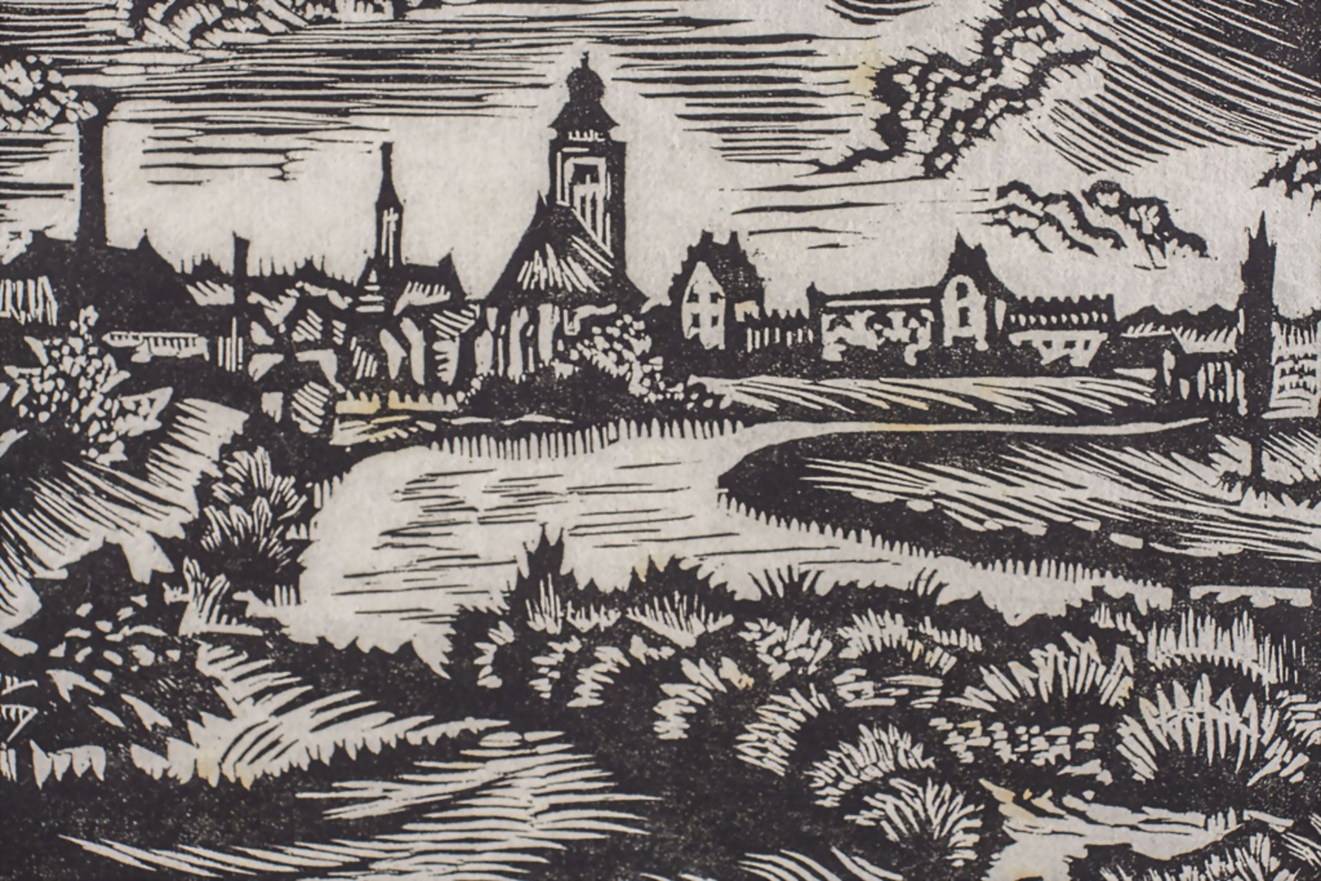 Franz HECHT (1877-1964), 'Stadtansicht mit Fluss' / 'City view with river' - Image 5 of 6