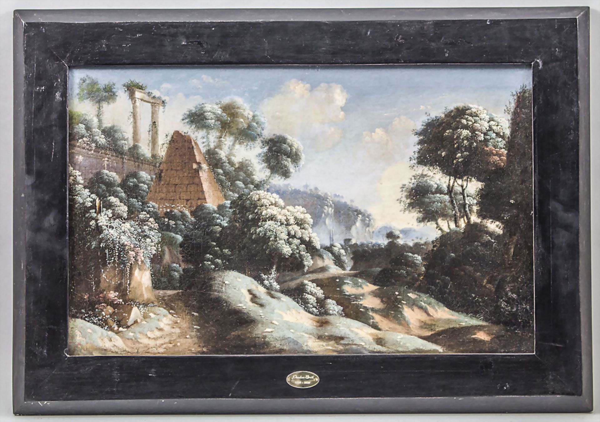 Unbekannter Künstler des 17. Jh., 'Arkadische Landschaft mit Ruinen' / 'An arcadian landscape ... - Image 2 of 4