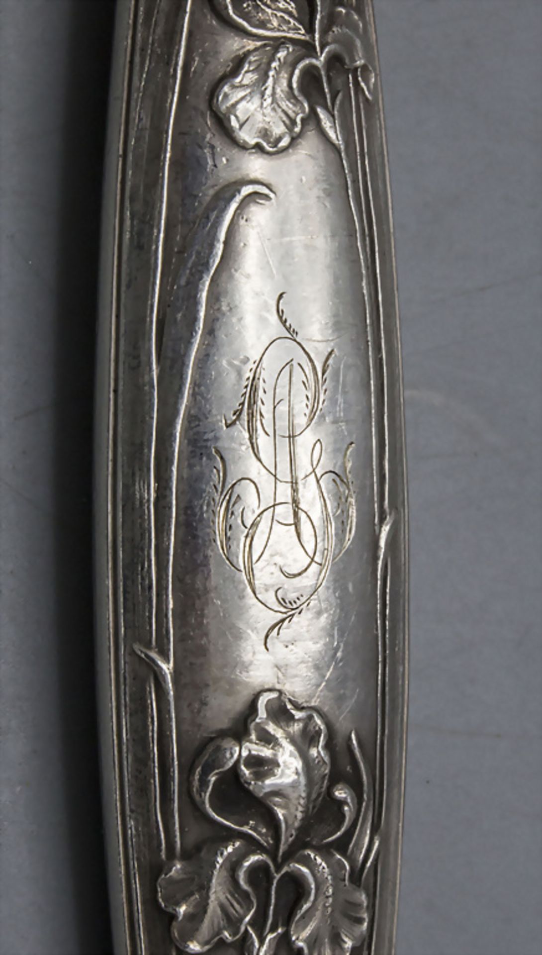 10 Jugendstil Messer mit Schwertlilien / 10 Art Nouveau silver knives with lilies, Louis ... - Bild 4 aus 4