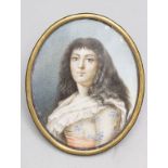 Miniatur Porträt der Madame Roland / A miniature portrait of Madame Roland, Frankreich, Ende ...