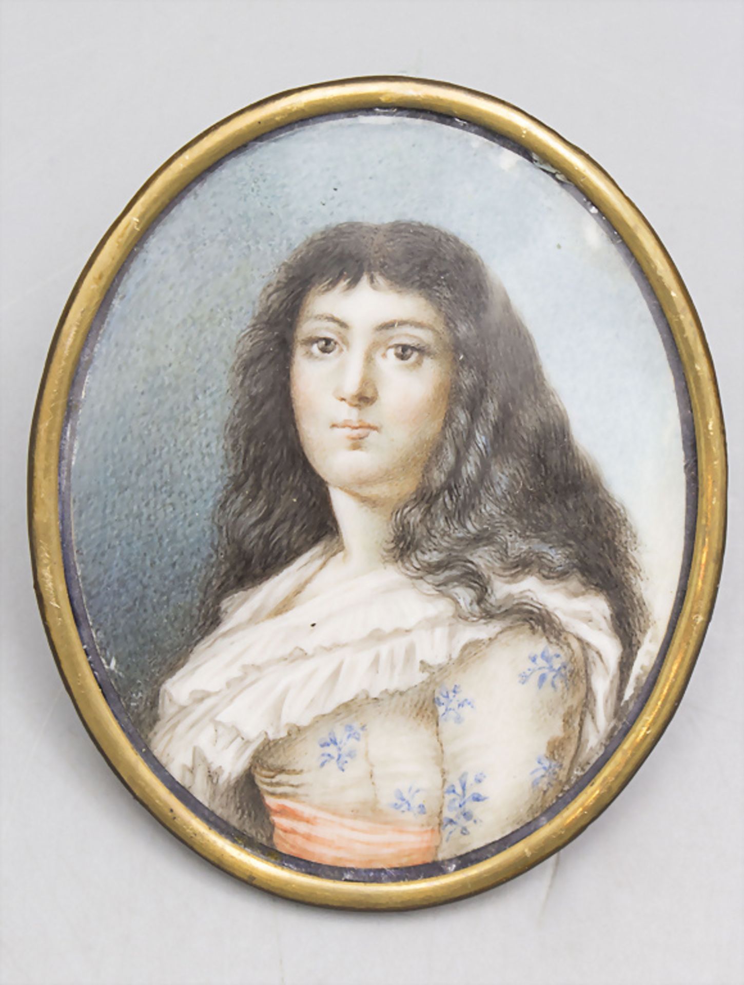 Miniatur Porträt der Madame Roland / A miniature portrait of Madame Roland, Frankreich, Ende ...