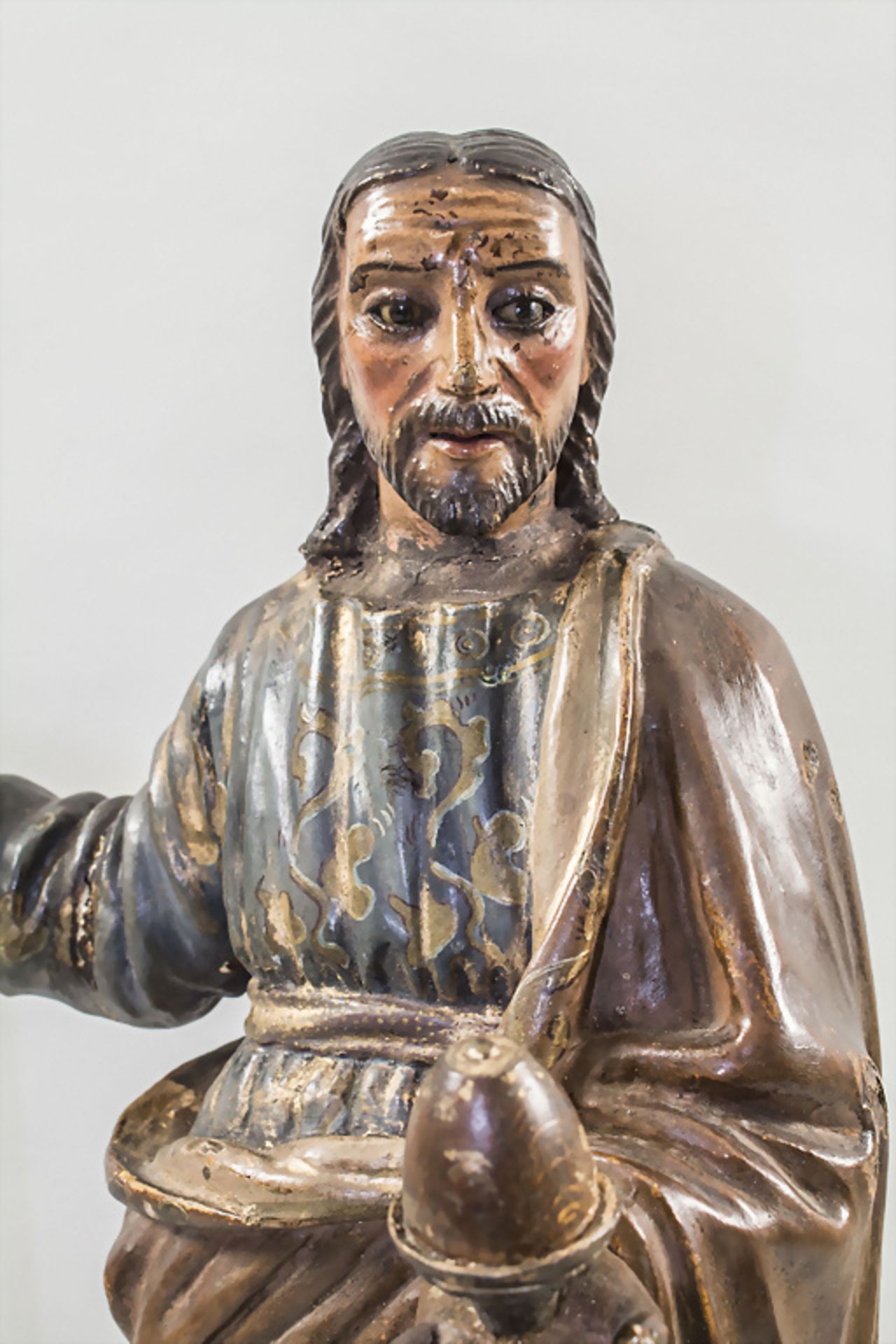 Holzskulptur 'Jesus' / A wooden sculpture depicting Jesus, Italien, 18./19. Jh. - Bild 2 aus 7