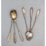 6 Mokka-Löffel / 6 silver mocha spoons, deutsch, um 1882