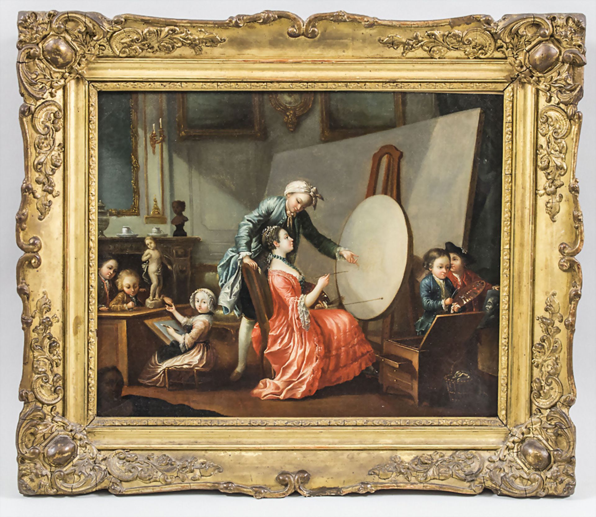 Etienne JEAURAT (1699-1789) zugeschrieben, 'Höfischer Kunstunterricht' / attributed, 'Courtly ... - Image 2 of 6