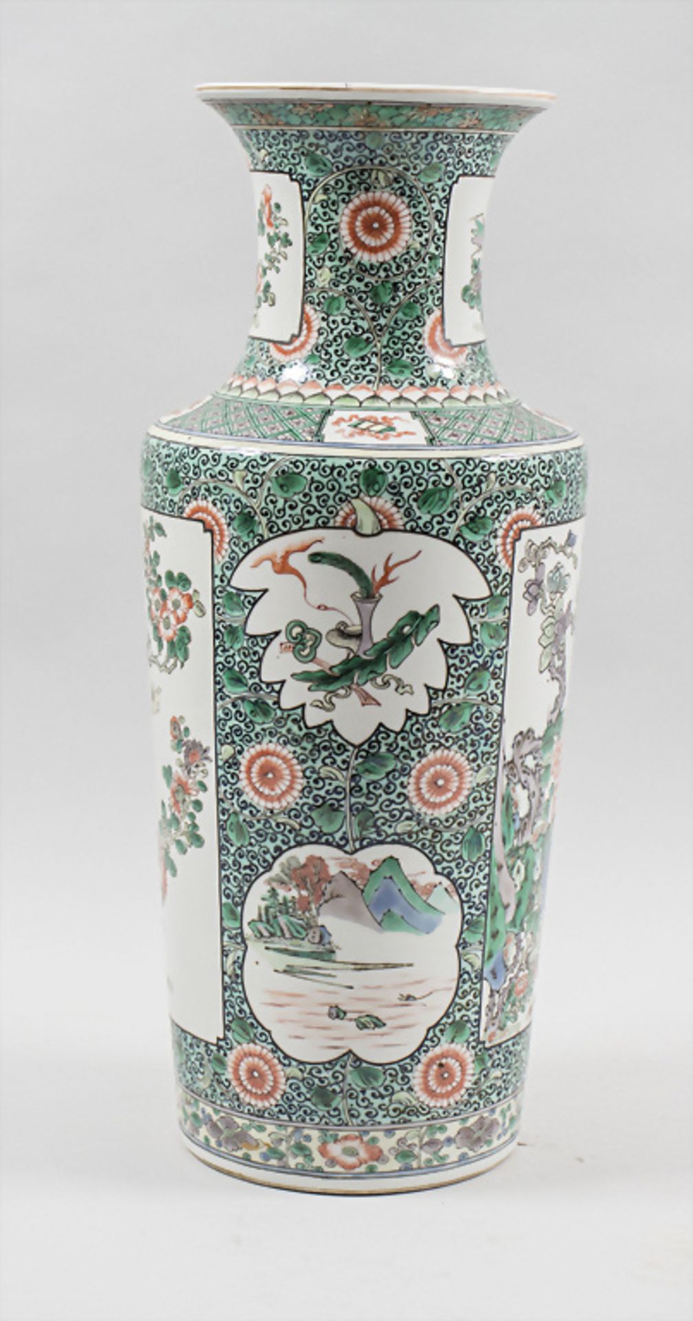 Rouleau-Vase, China, Qing Dynastie (1644-1911), gemarkt Kangxi (1662-1722) - Bild 2 aus 8