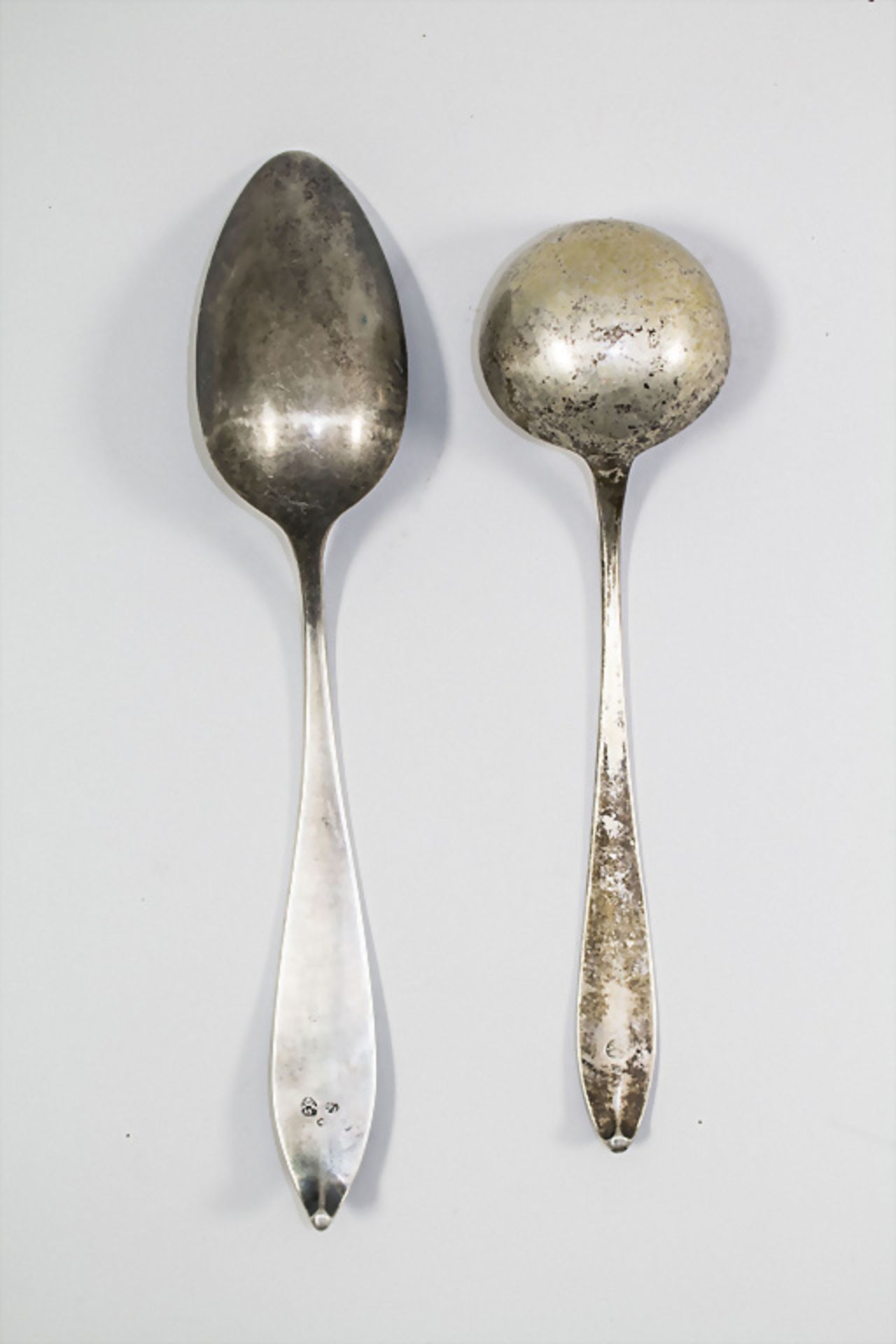 Ragoutlöffel und Kelle / A silver ragout spoon and a ladle, Johannes Gemza, ... - Bild 2 aus 4