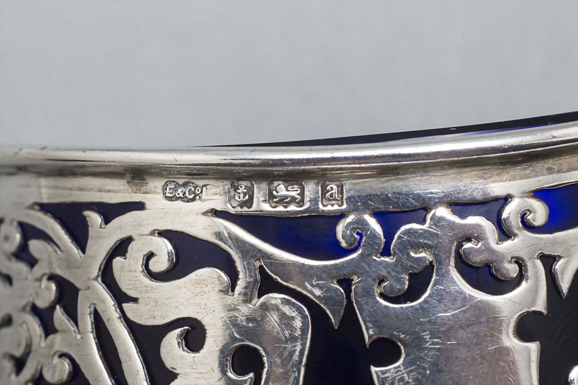 Paar Salieren / A pair of silver salt cellars, Broadway and Co., Birmingham, 1900 - Bild 6 aus 6