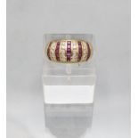 Damenring mit Diamanten und Rubinen / An 18 ct ladies gold ring with diamonds and rubies