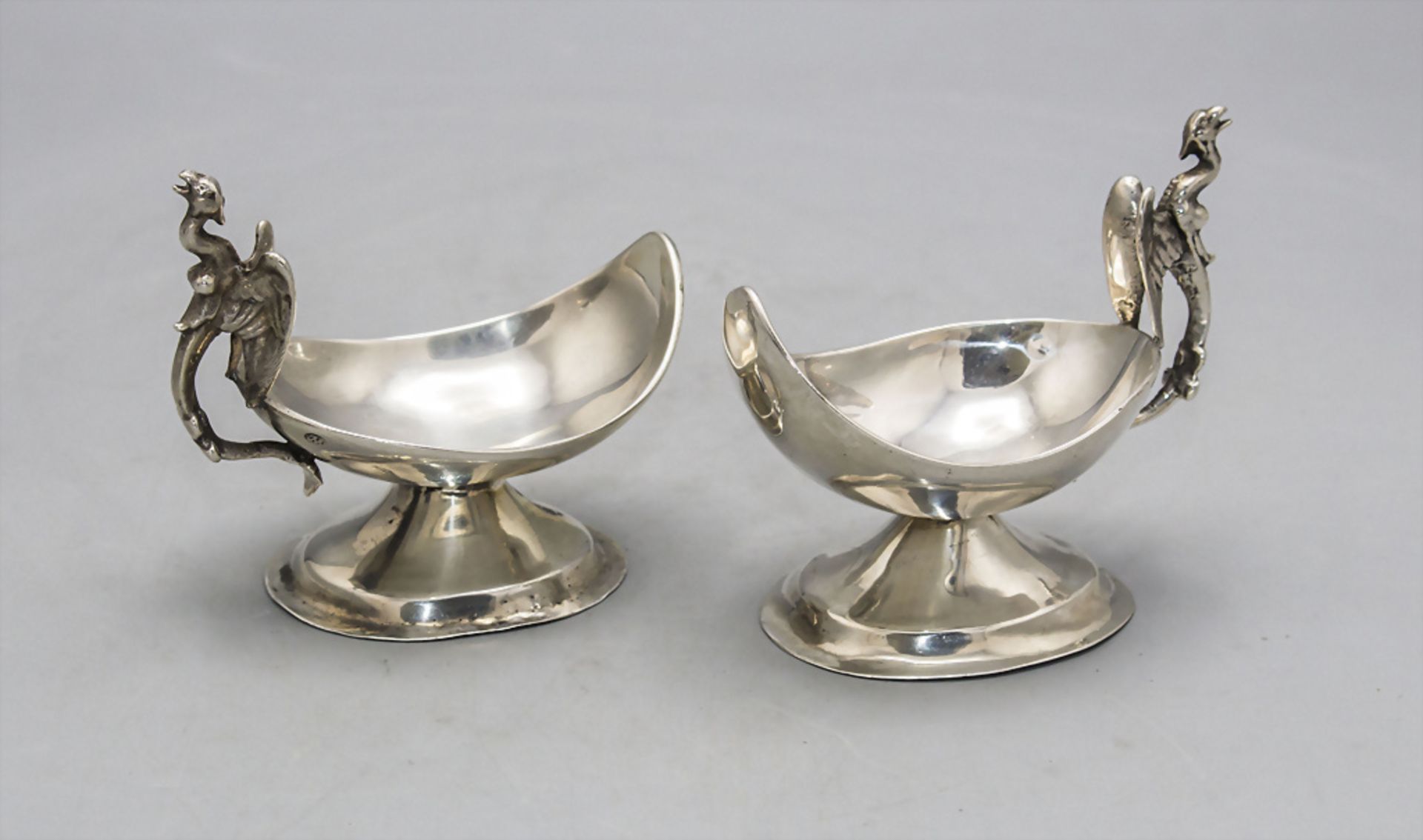 Paar Empire Salieren / A pair of Empire silver salt cellars, Wien, 1803 - Bild 2 aus 7