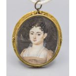 Théodore Gudin (1802-1880), Miniatur Porträt eines Mädchens / A miniature portrait of a girl, ...