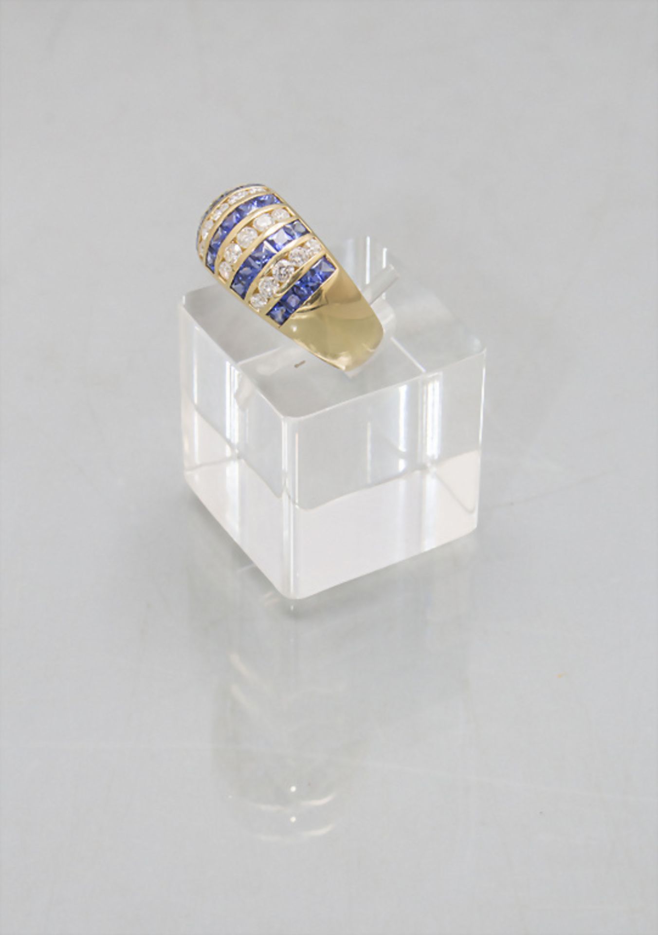 Damenring mit Diamanten und Saphiren / A ladies 18 ct gold ring with diamonds and sapphires - Image 2 of 3