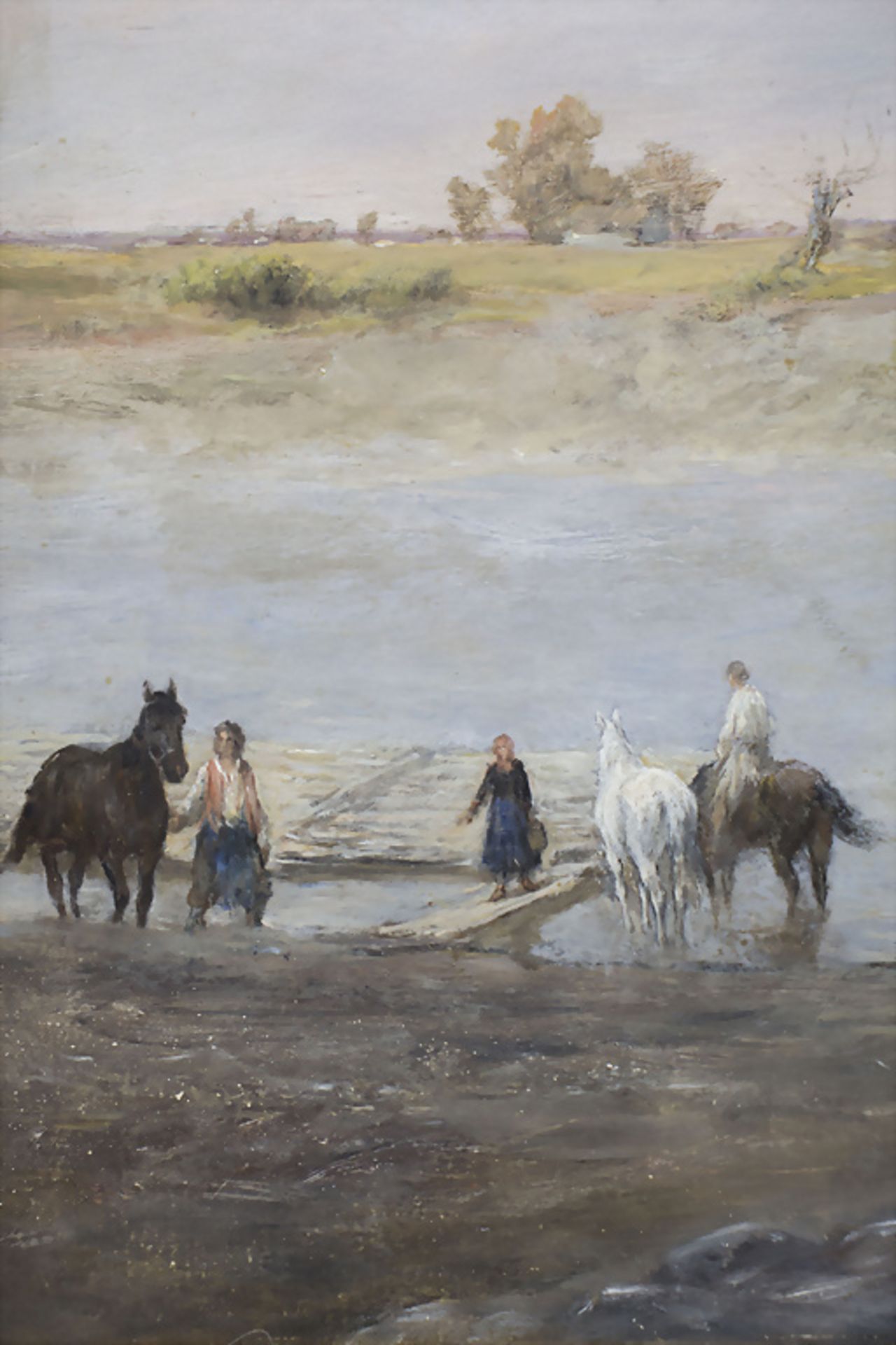 Alfred FRIEDLÄNDER (1860-1933), Ritter von Malheim, 'Uferlandschaft mit Pferden' / 'A ... - Image 5 of 7