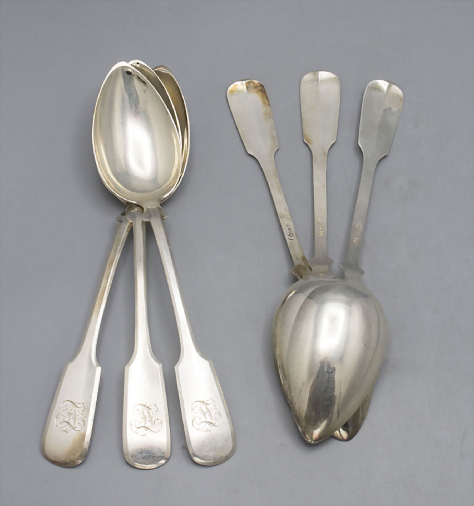 6 Löffel / 6 silver spoons, Bruckmann & Söhne, um 1890