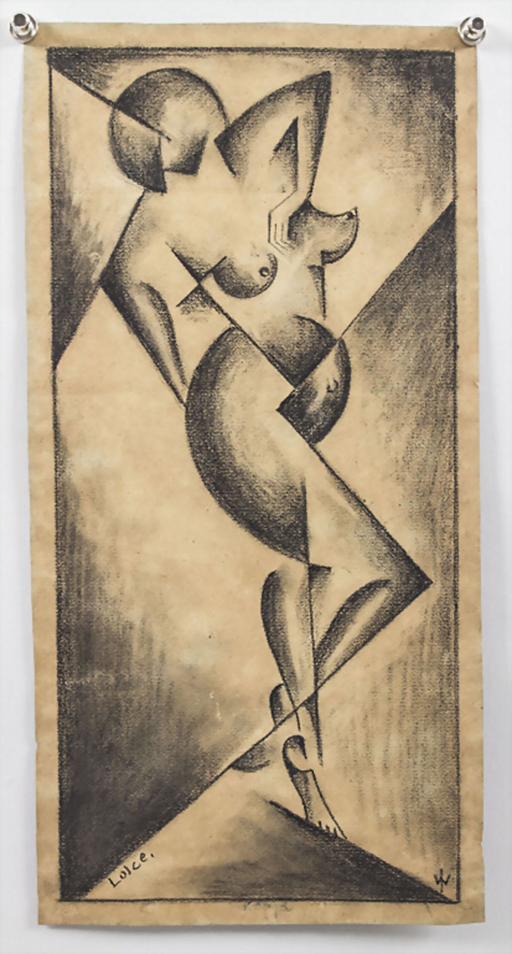 Unbekannter Künstler des 20. Jh., 'Kubistischer Akt / 'Cubistic nude', wohl Umfeld russische ...