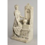 Jugendstil Porzellanskulptur 'Am Brunnen' / An Art Nouveau porcelain sculpture 'At the ...