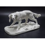 Porzellanfigur 'Jagdhund' / A porcelain figure 'Hunting dog', Nymphenburg, 20. Jh.
