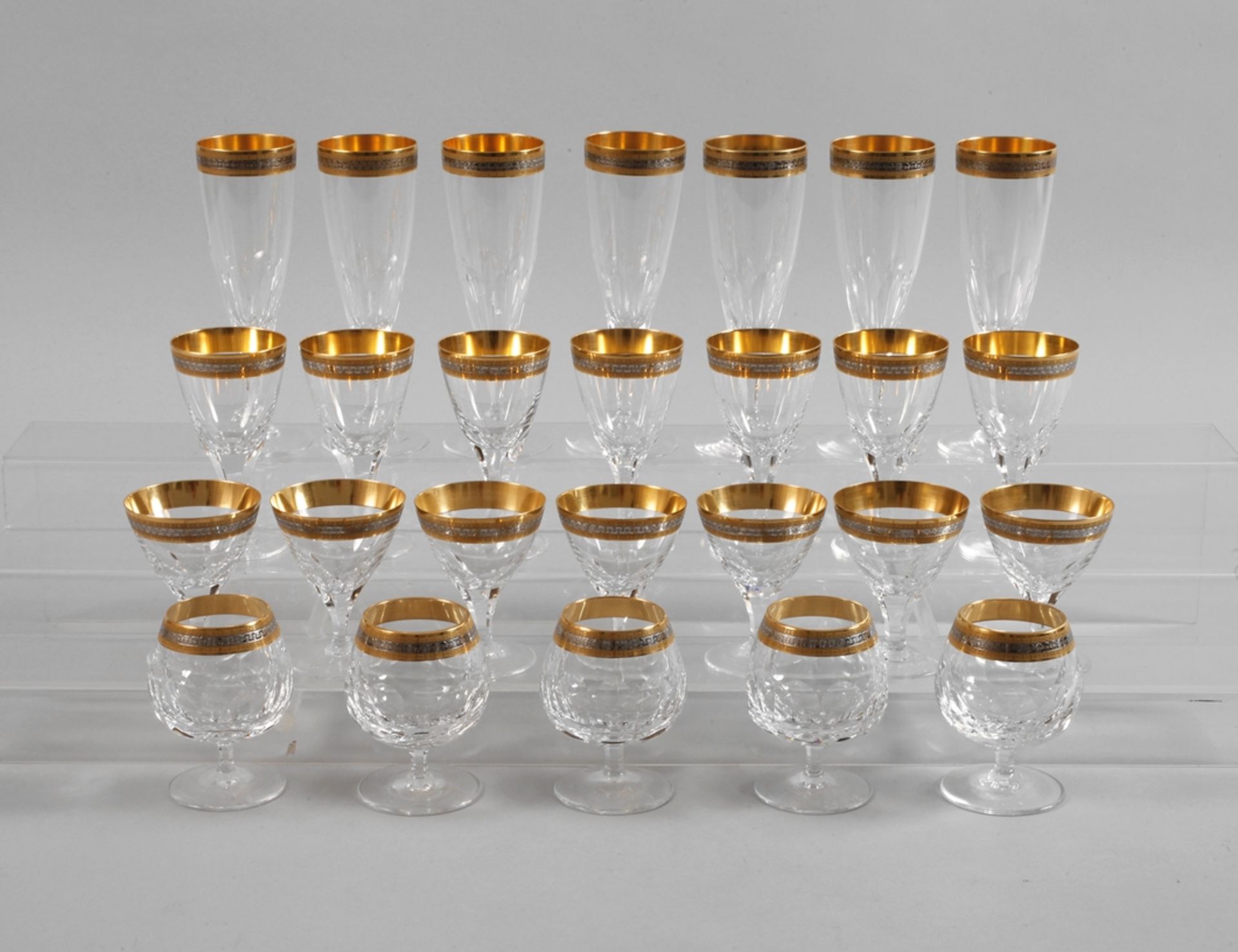 Set of glasses with gold rim