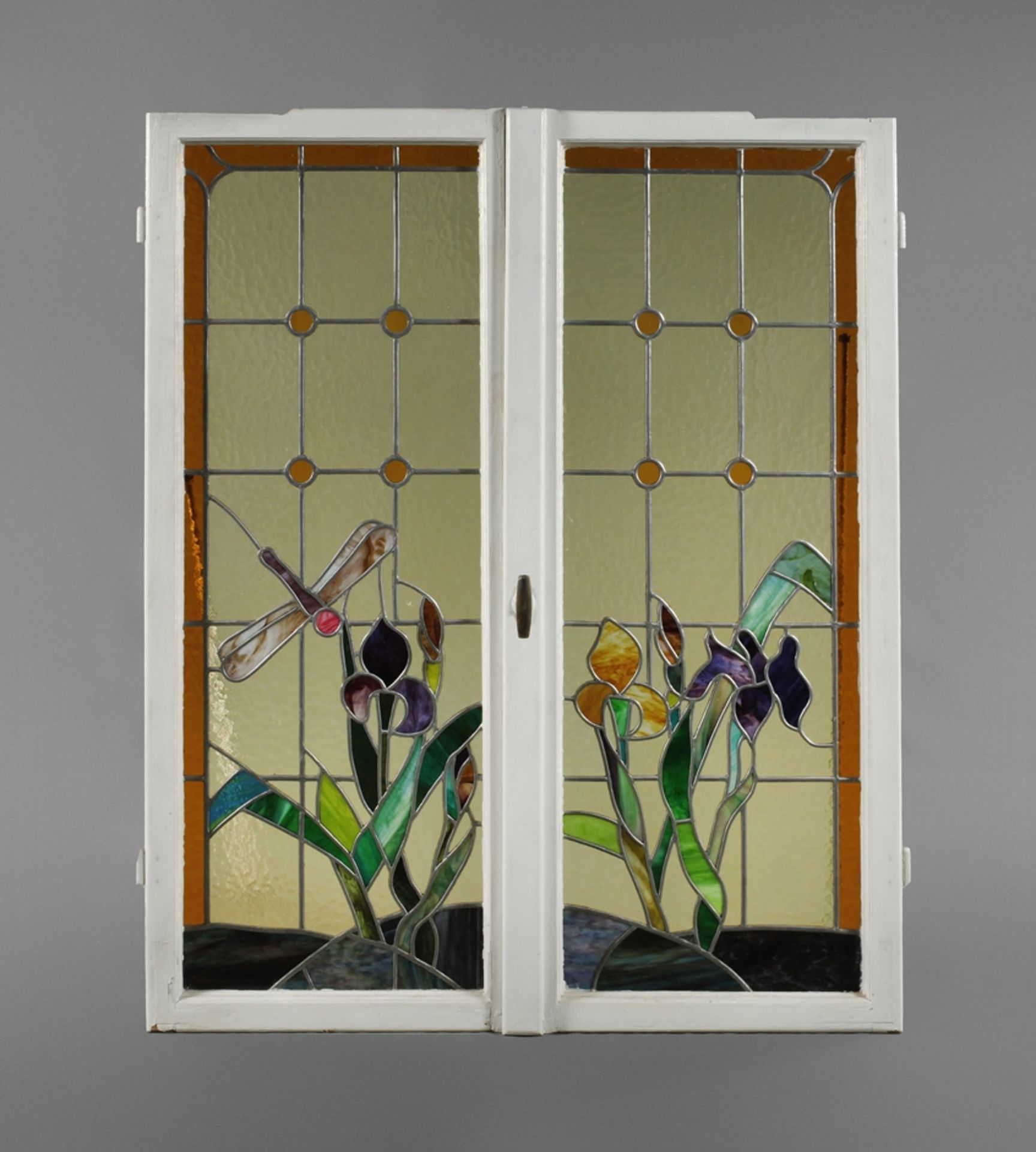Art Nouveau leaded glass window