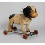 Steiff dog "Bully" on wheels
