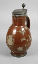 Bunzlau pear jug with Saxon coat of arms