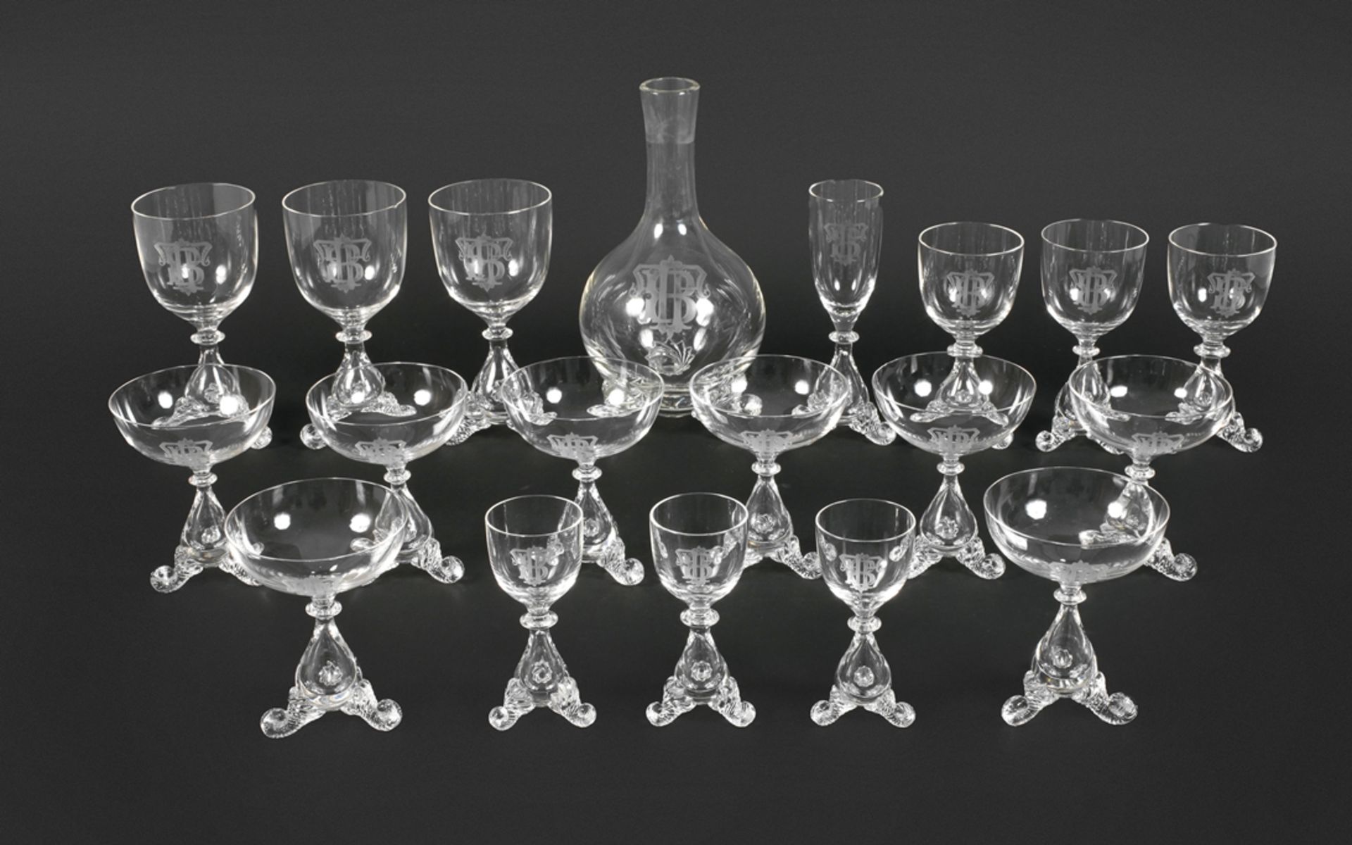 Historicism glass set with carafe 