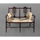 Art Nouveau parlour bench