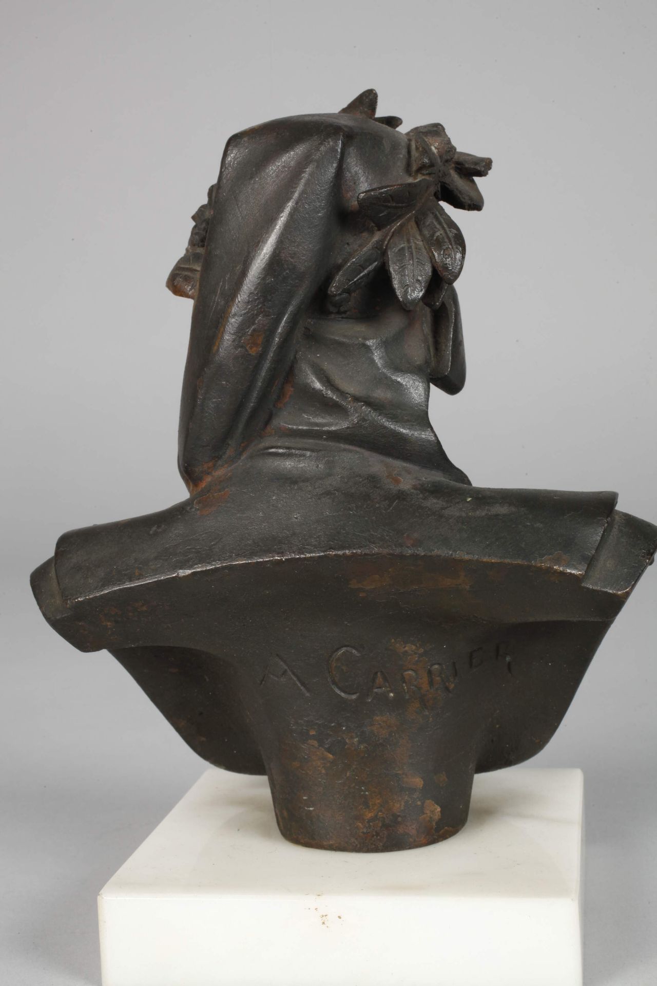 Albert-Ernest Carrier-Belleuse, Bust of Dante - Image 4 of 5