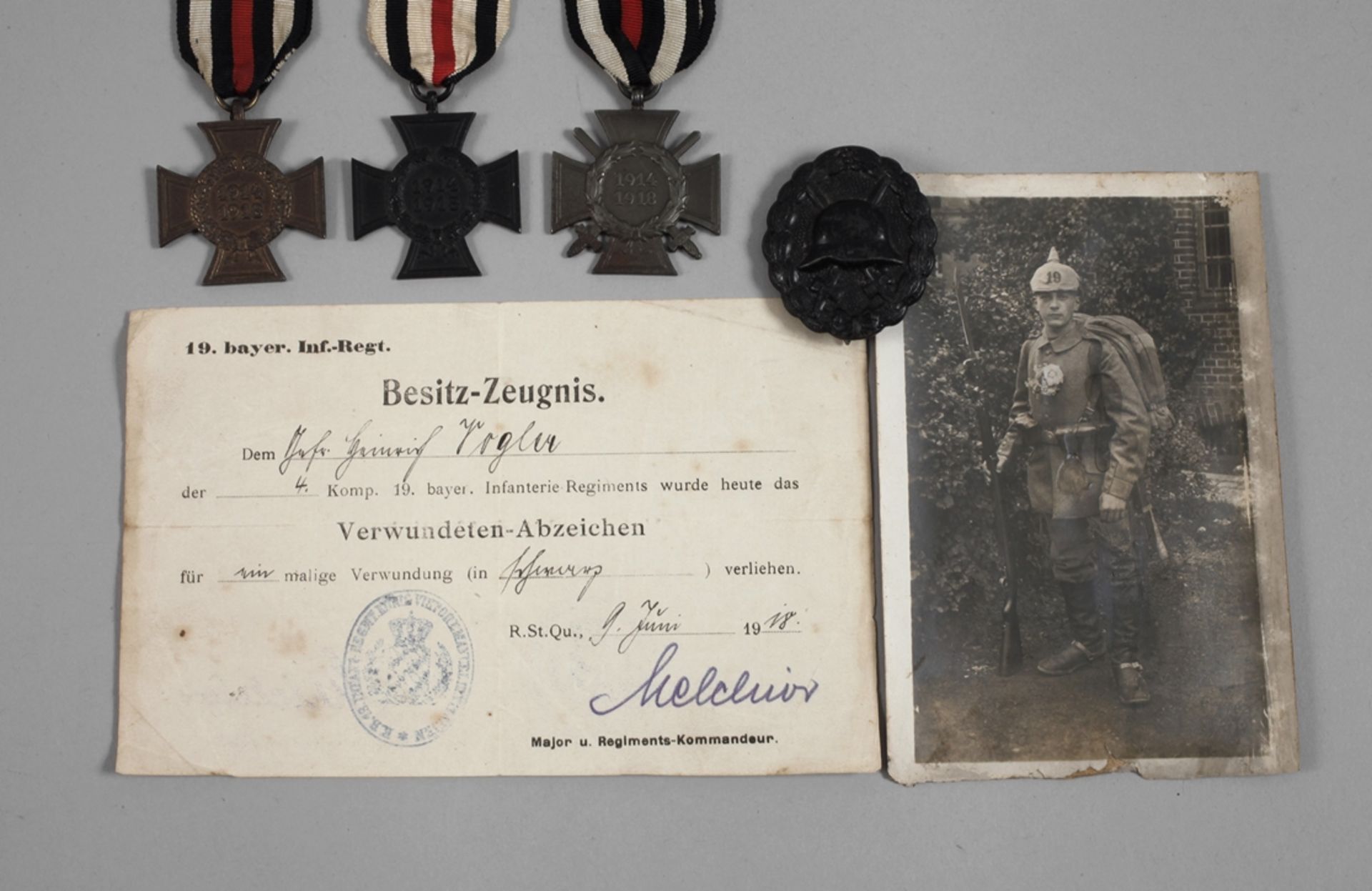 A collection of medals from the 1st World War