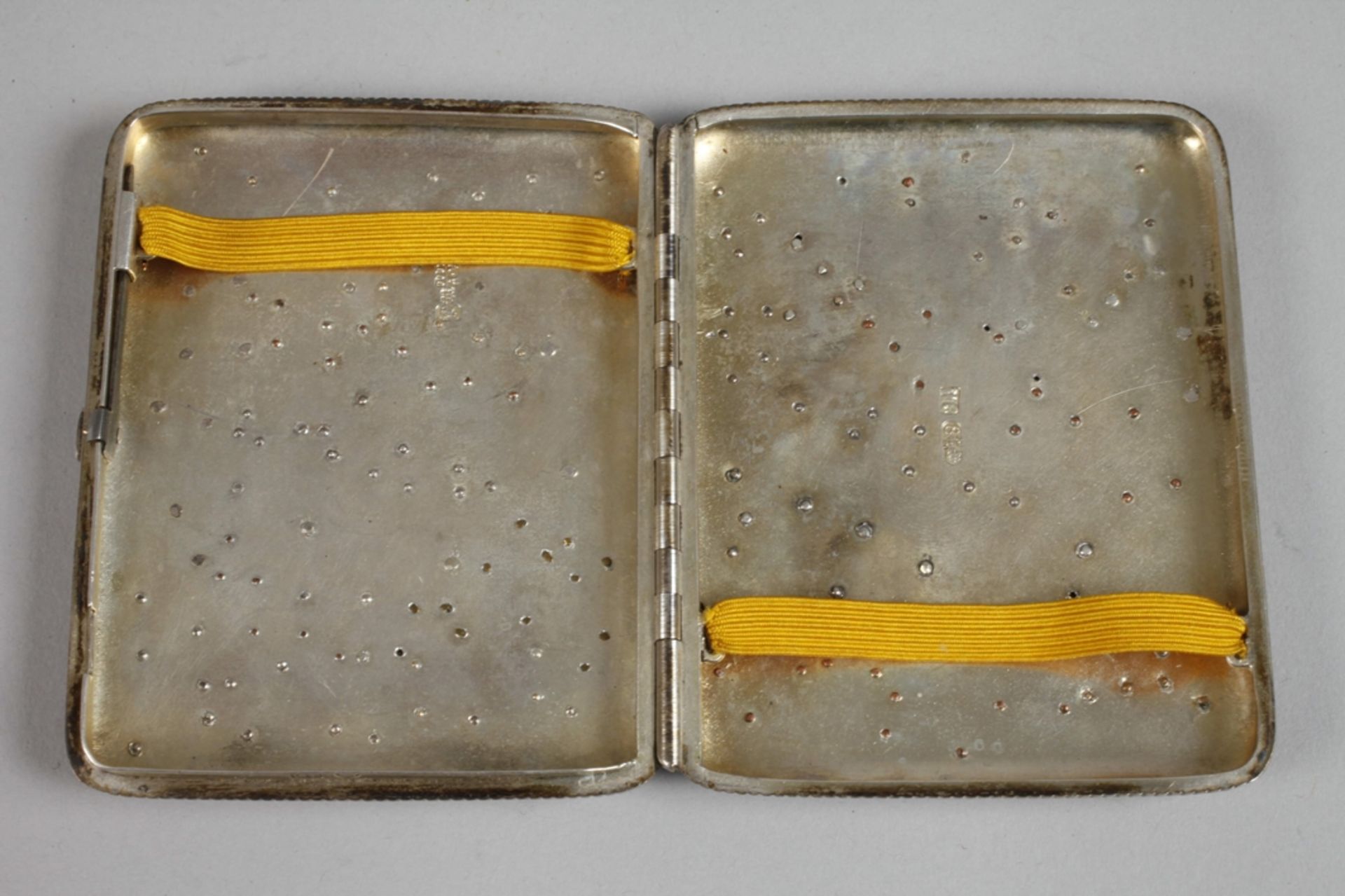 Silber Tabakdose Russland mit Goldauflagen - Bild 3 aus 4