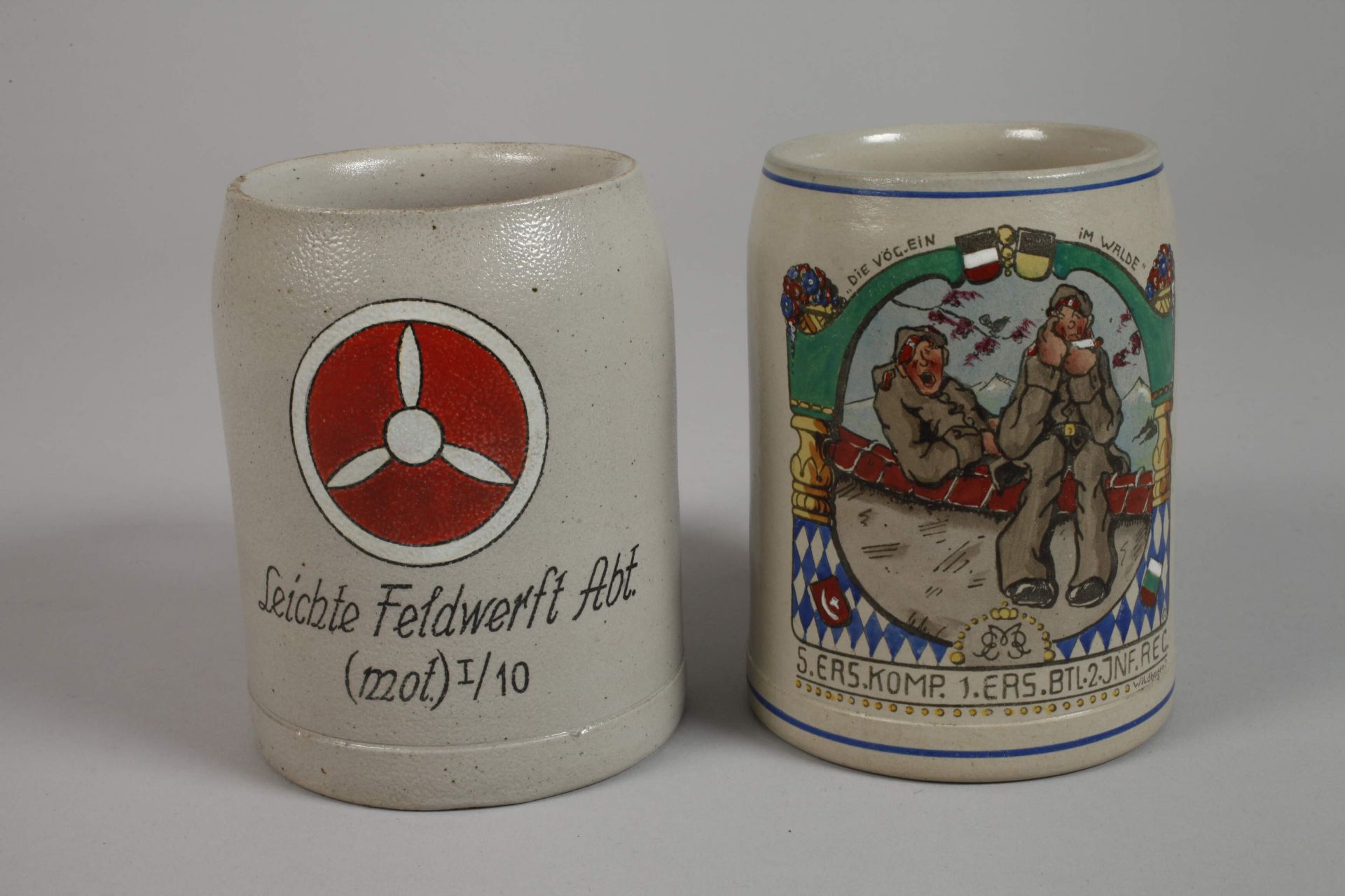 Seven 1st World War beer mugs - Image 4 of 6