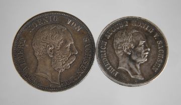 Zwei Silbermünzen Sachsen