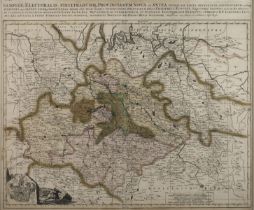 Pieter Schenck, copper engraving map of Saxony