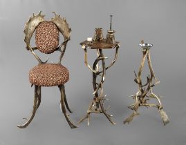 Three pieces of antler furniture
