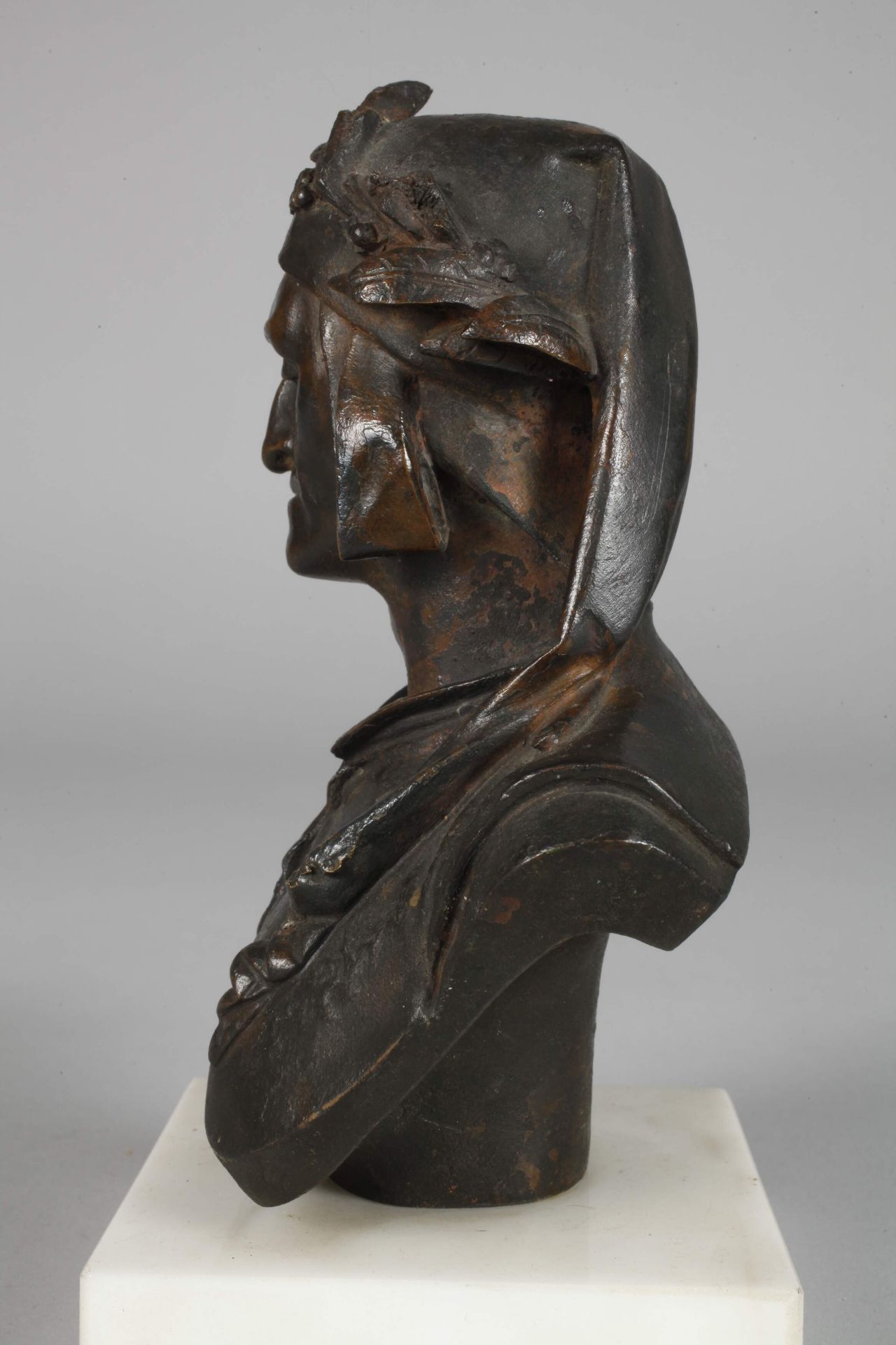 Albert-Ernest Carrier-Belleuse, Bust of Dante - Image 3 of 5