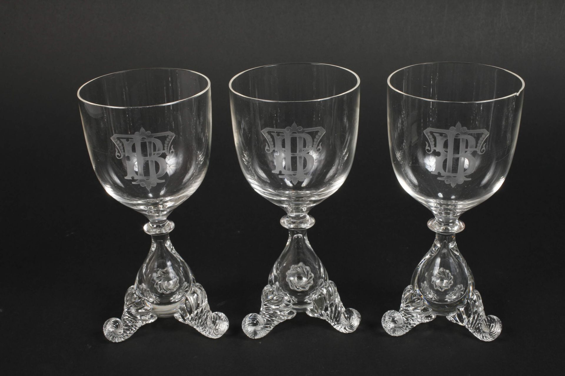 Historicism glass set with carafe  - Image 5 of 9