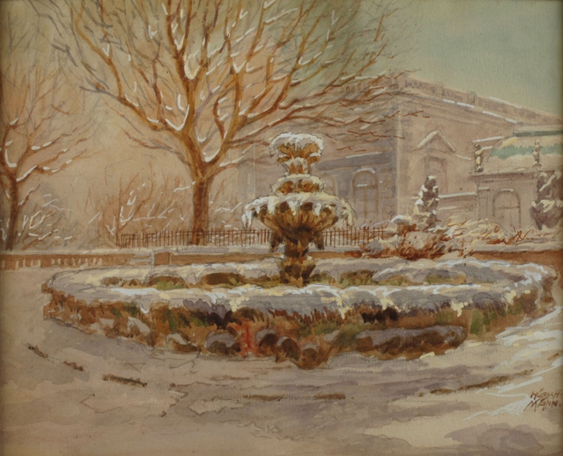 Karl Hübschmann, Winter im Zwinger Dresden</b>