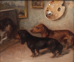 Josef Heimerl, Hunde im Atelier