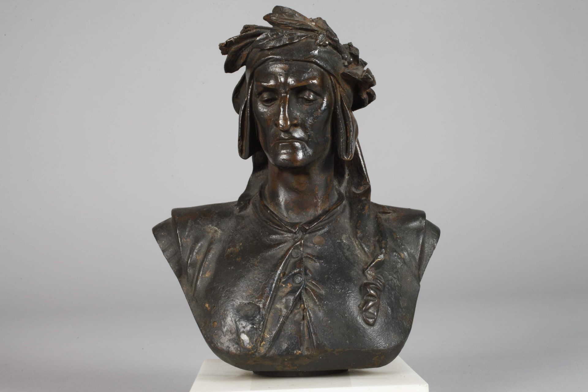 Albert-Ernest Carrier-Belleuse, Bust of Dante - Image 2 of 5