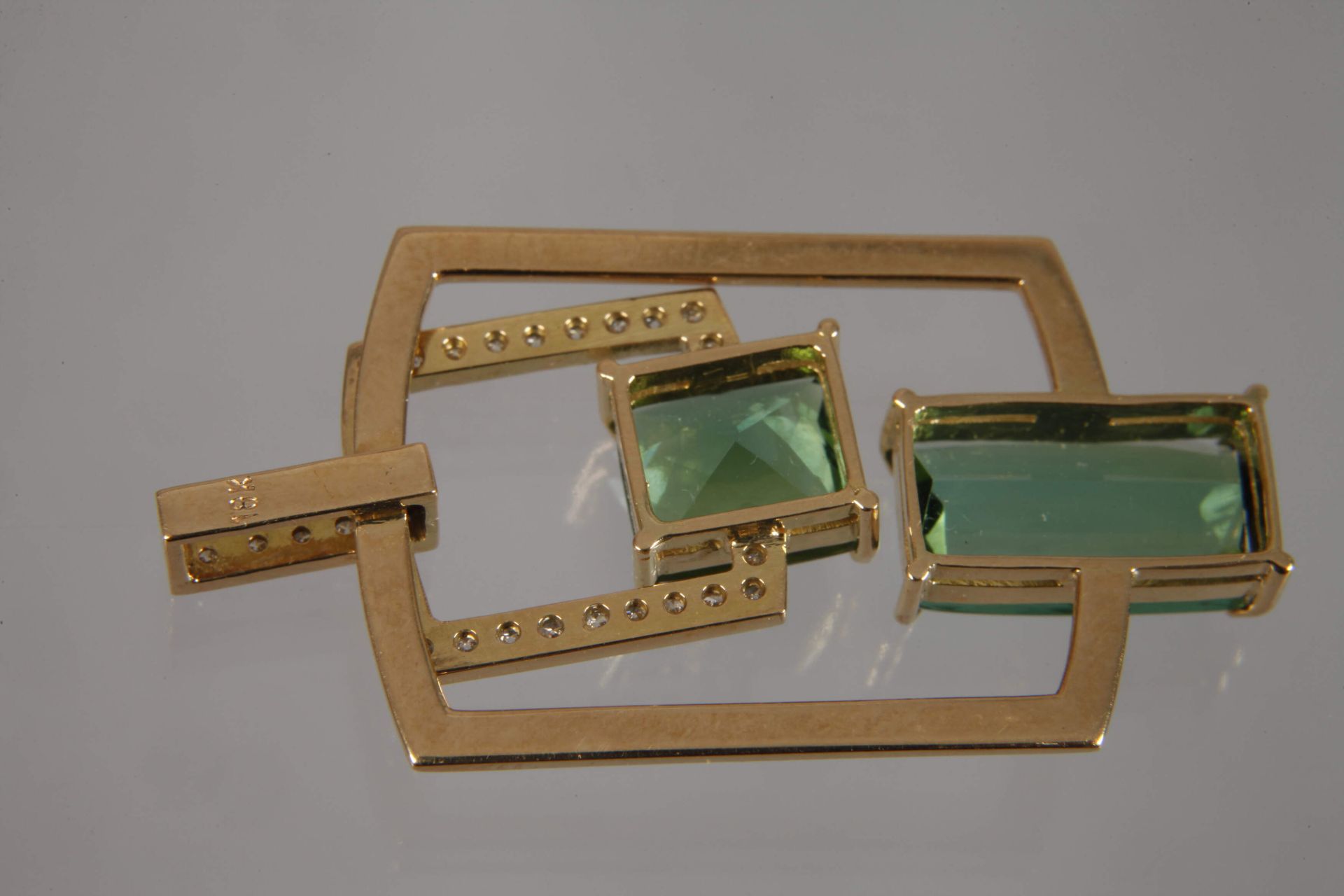 Schmuckanhänger mit Turmalin, Peridot und Diamanten - Bild 3 aus 3