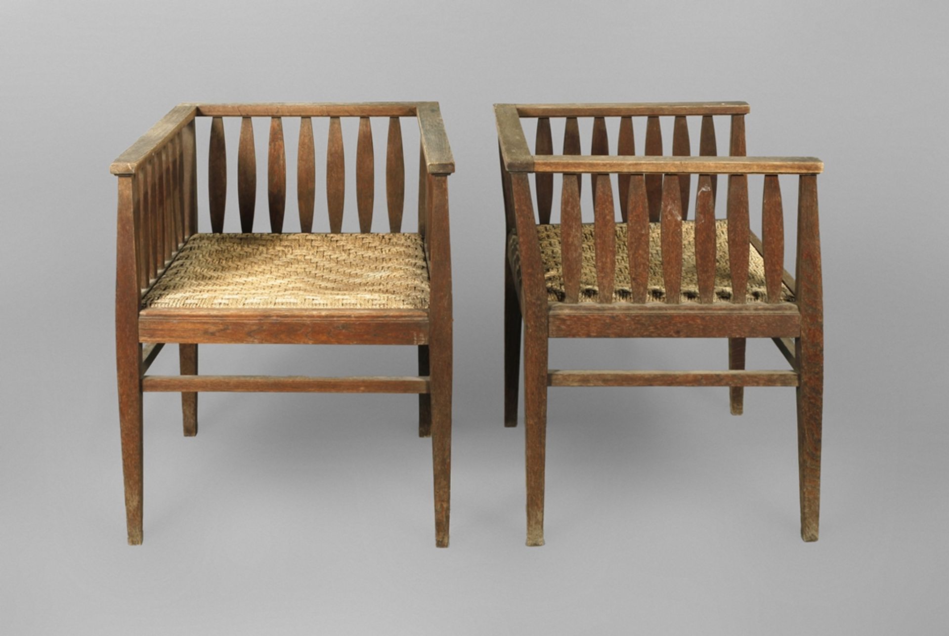 Two Art Nouveau armchairs