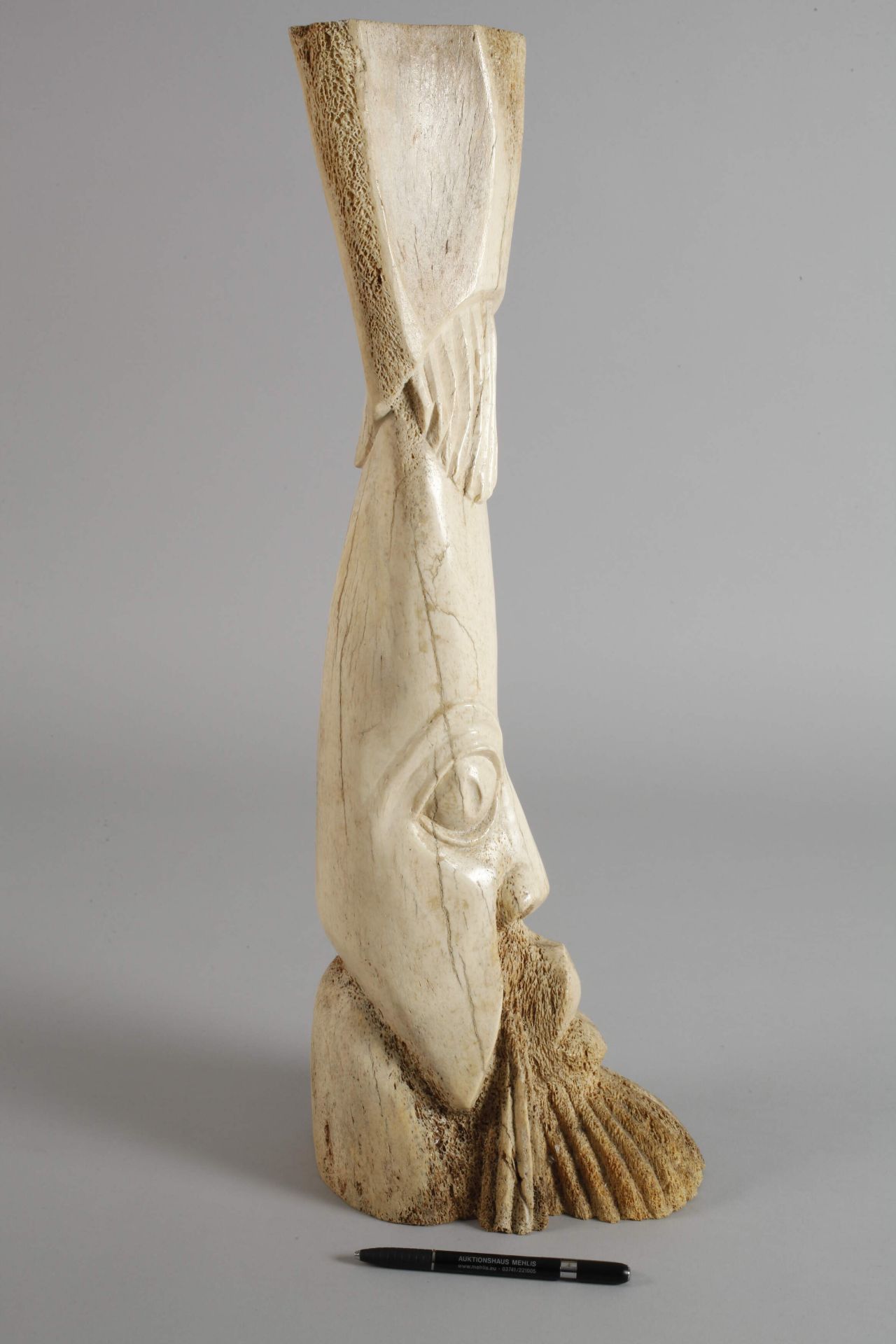 Large bone carving - Image 3 of 6