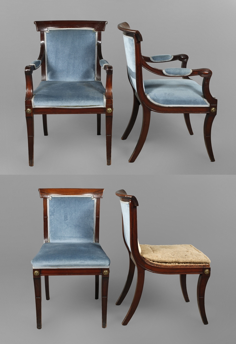 Four classicist chairs