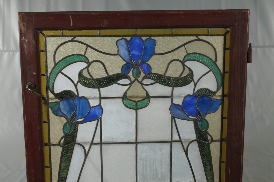 Art Nouveau window, leaded glass - Image 2 of 3